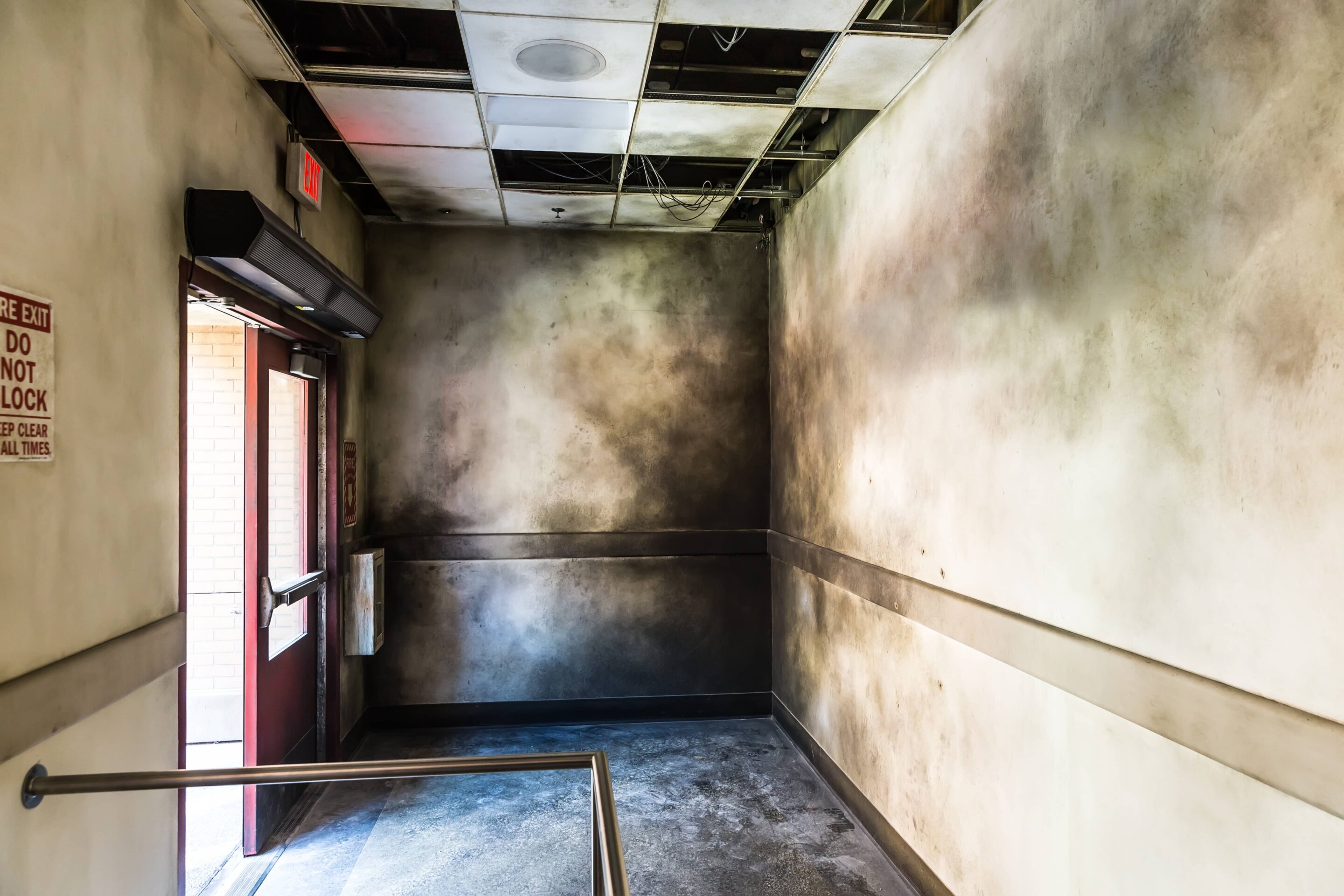 Fire Damage Restoration in Arlington TX Fire damage restoration team cleaning smoke damage in an Arlington property