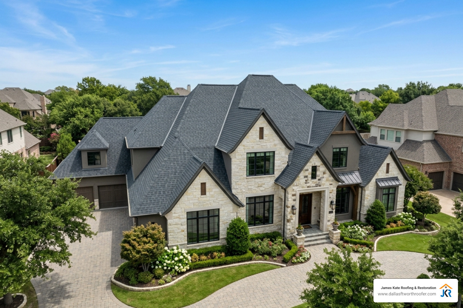 Southlake roof replacement luxury home newly installed roof - Southlake roof replacement