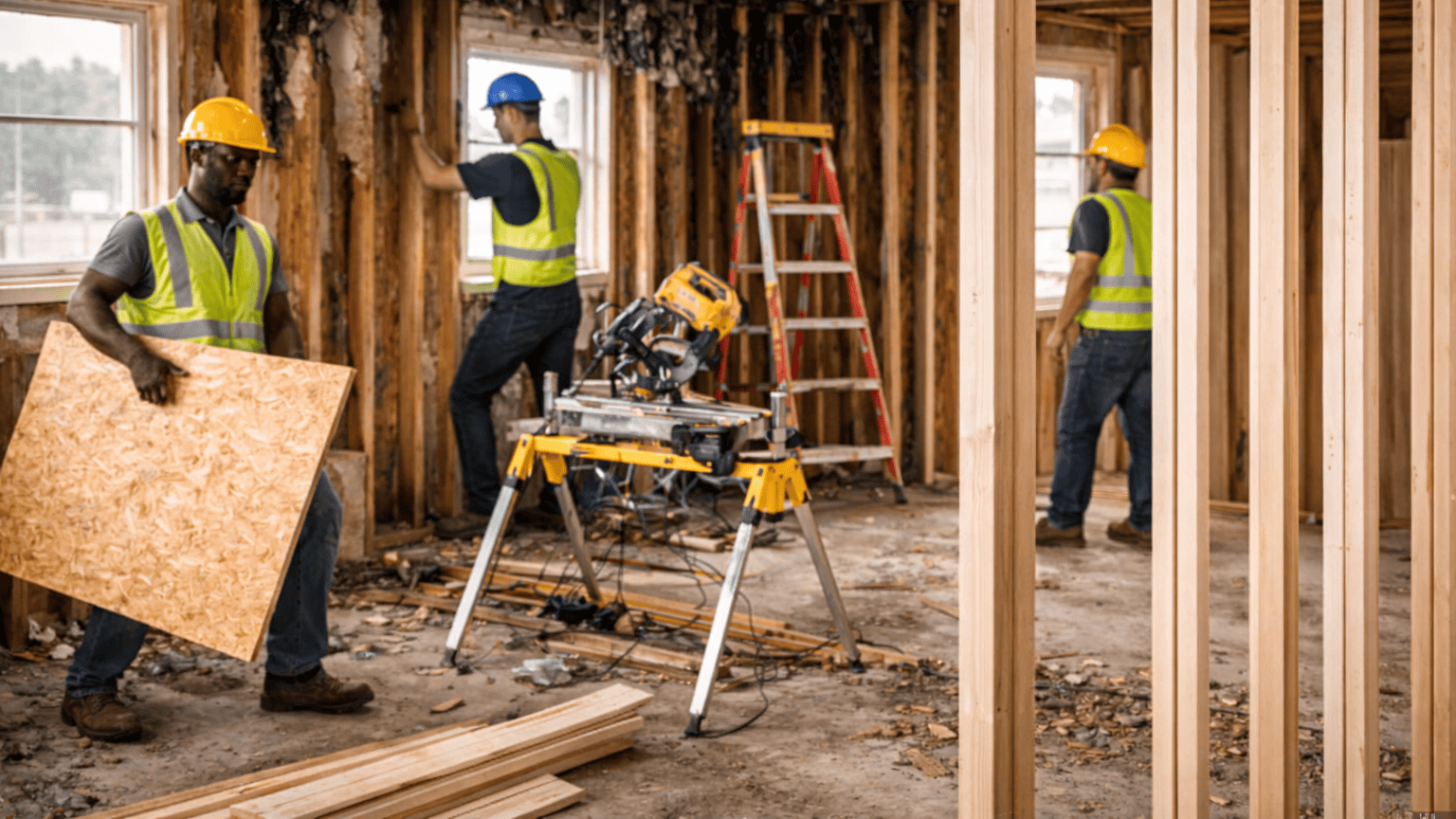 Fire Damage Restoration in Fort Worth TX Fire damage restoration crew removing smoke and soot from a Fort Worth property