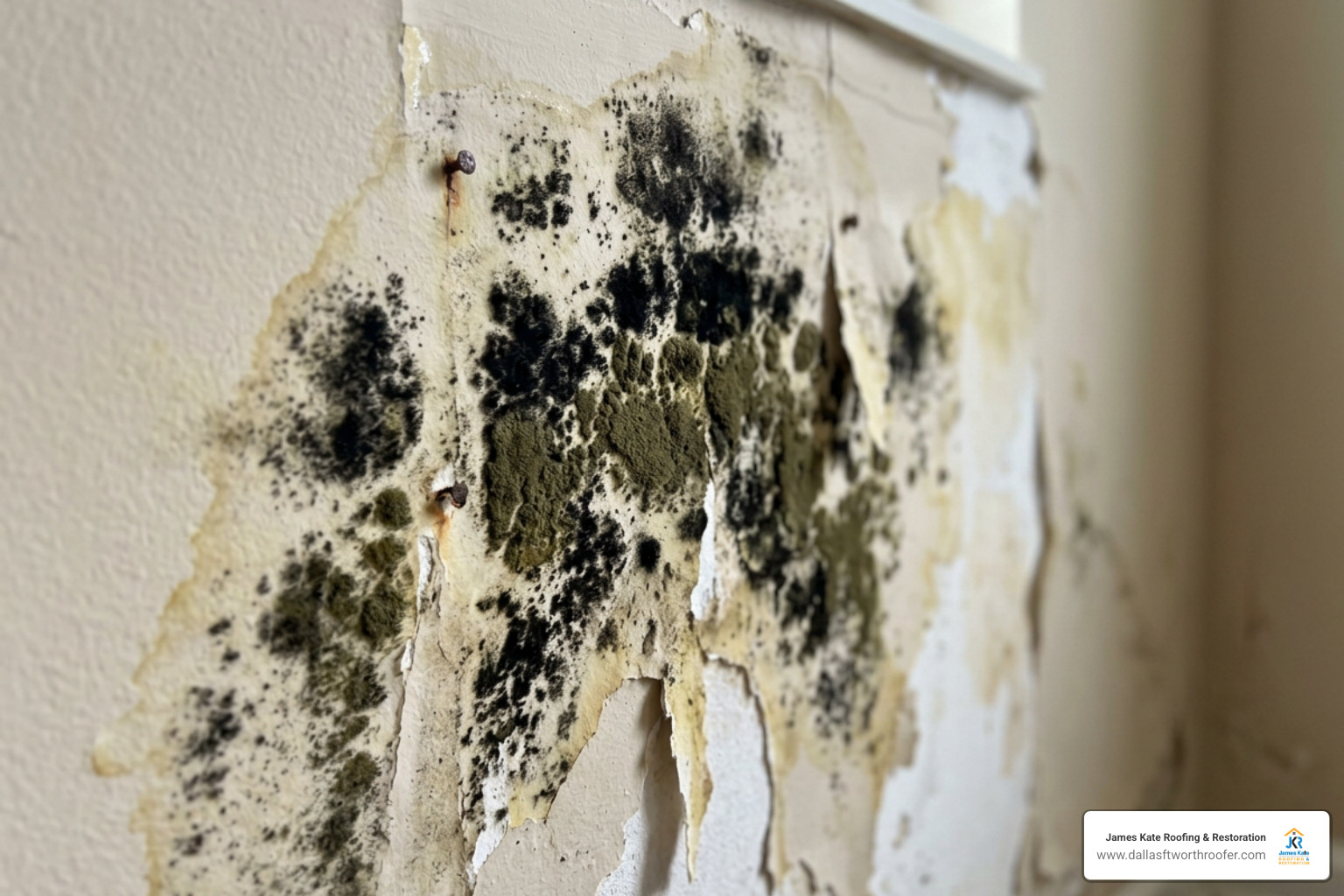 black mold on drywall water damage