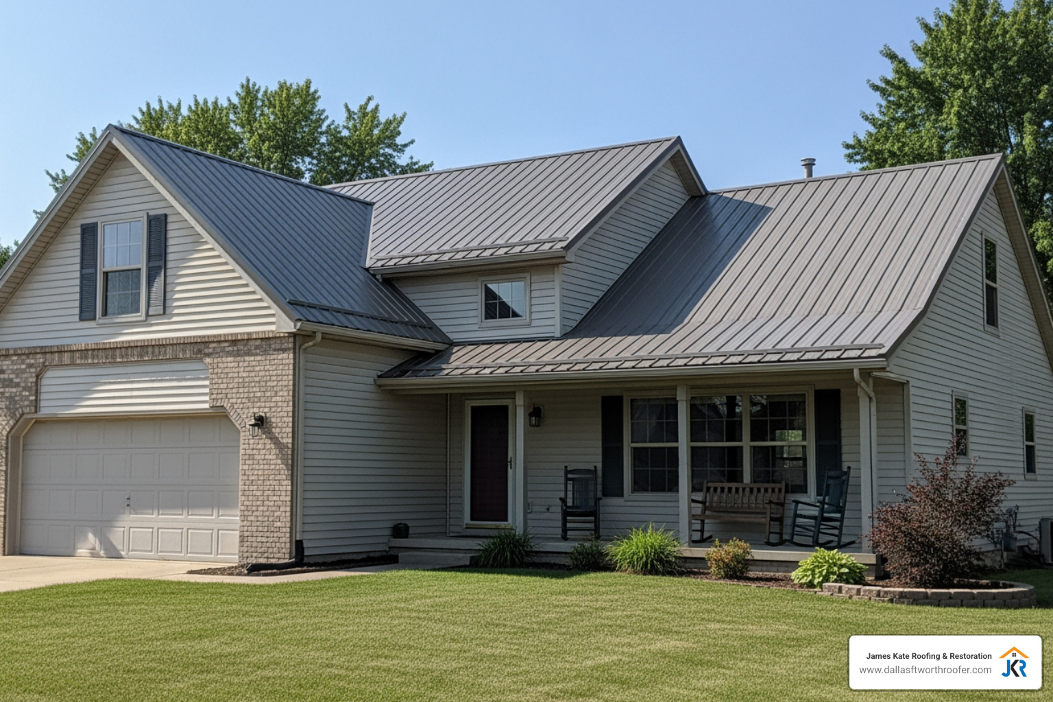 metal roof on Mansfield home