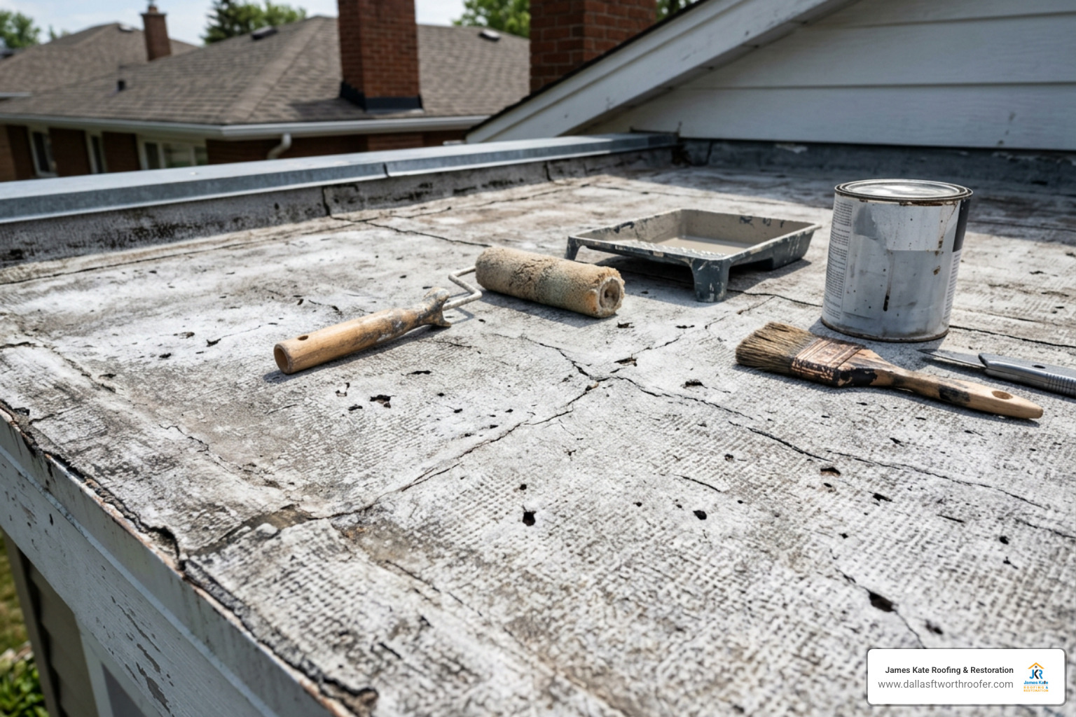 weathered fibreglass flat roof solar