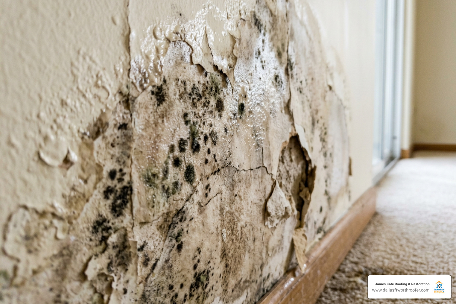 water damaged drywall mold